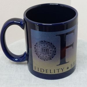 FBI Fidelity Bravery Integrity 12 oz Cobalt Blue Coffee Mug